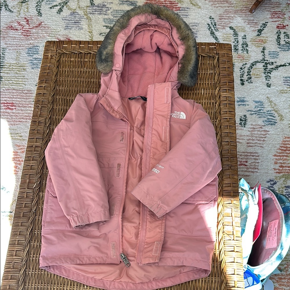 The North Face Dusty Pink Fur-Trimmed Jacket